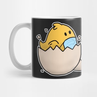 Chick in the egg with face mask happy easter 2021 Mug